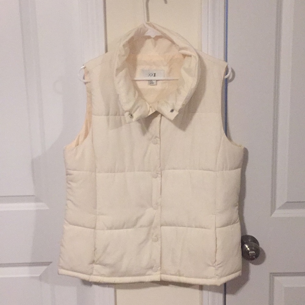 Plush cream vest
